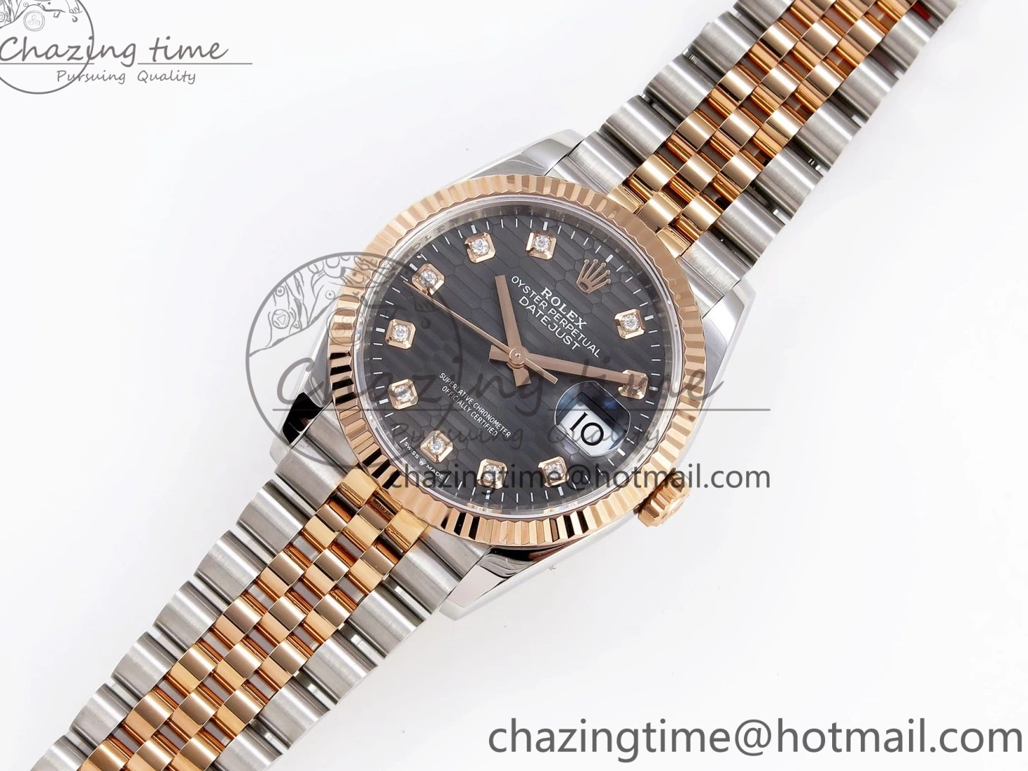 VS3235 Steel 1:1 126231 Diamonds SS DateJust Textured VSF 36 Bracelet on Dial 904L Edition Jubilee RG Gray Best 0128